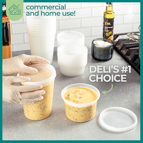 JoyServe Deli Food Containers with Lids - 32 Oz Quart Size & 24-16 Oz Pint Size Airtight Food Storage Takeout Meal Prep Containers with 54 Lids, BPA-Free, Dishwasher, Microwave Safe